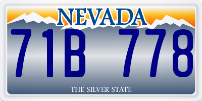 NV license plate 71B778