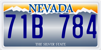 NV license plate 71B784