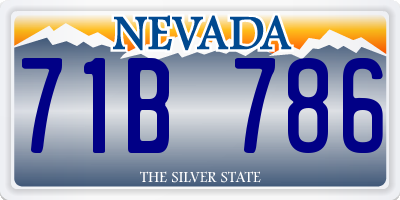 NV license plate 71B786