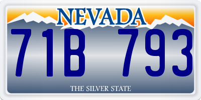 NV license plate 71B793