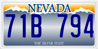 NV license plate 71B794