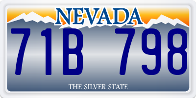 NV license plate 71B798