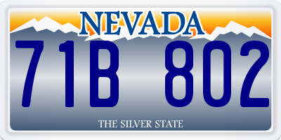 NV license plate 71B802