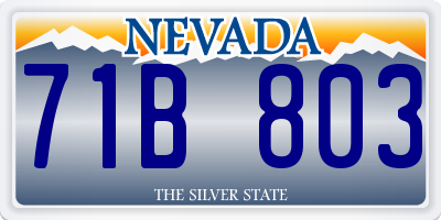 NV license plate 71B803
