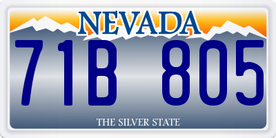 NV license plate 71B805