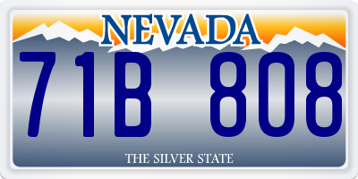 NV license plate 71B808