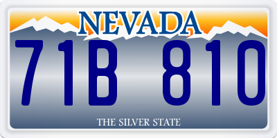 NV license plate 71B810