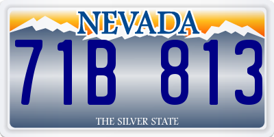 NV license plate 71B813