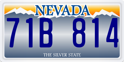 NV license plate 71B814