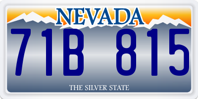 NV license plate 71B815
