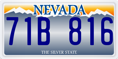NV license plate 71B816