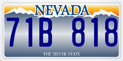 NV license plate 71B818