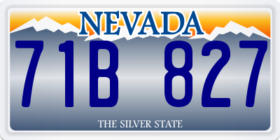 NV license plate 71B827