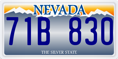 NV license plate 71B830