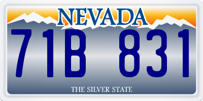 NV license plate 71B831