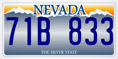 NV license plate 71B833