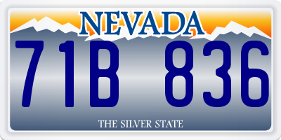 NV license plate 71B836