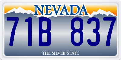 NV license plate 71B837