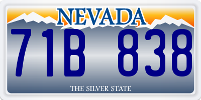 NV license plate 71B838