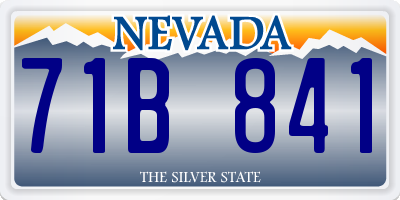 NV license plate 71B841