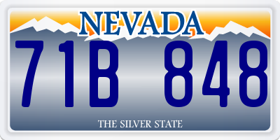 NV license plate 71B848