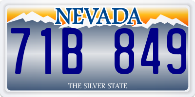 NV license plate 71B849