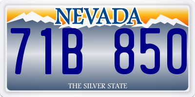 NV license plate 71B850