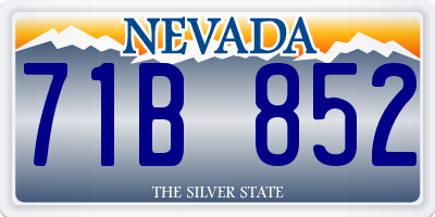 NV license plate 71B852