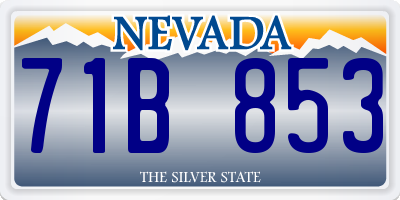 NV license plate 71B853