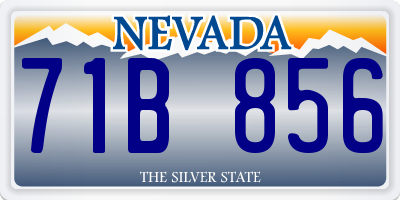 NV license plate 71B856