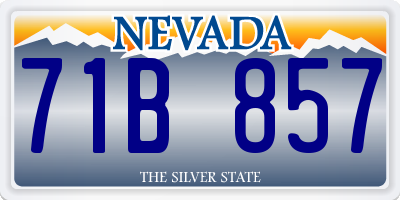 NV license plate 71B857