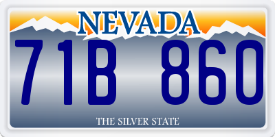 NV license plate 71B860