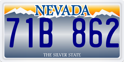 NV license plate 71B862
