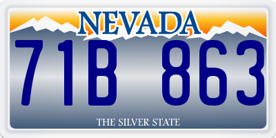 NV license plate 71B863