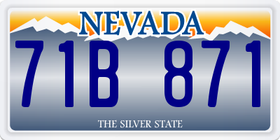 NV license plate 71B871