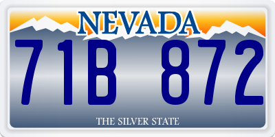 NV license plate 71B872