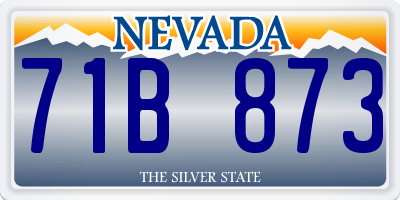 NV license plate 71B873