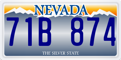 NV license plate 71B874