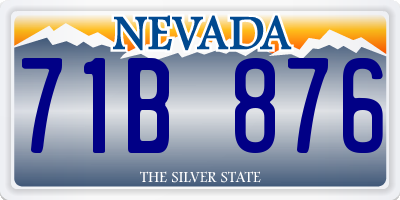 NV license plate 71B876