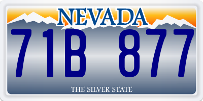 NV license plate 71B877
