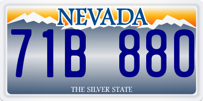 NV license plate 71B880