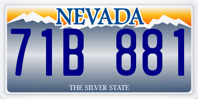 NV license plate 71B881