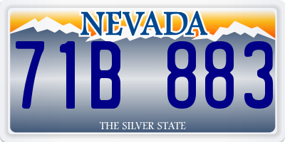 NV license plate 71B883