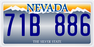 NV license plate 71B886