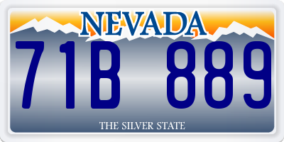 NV license plate 71B889