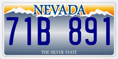 NV license plate 71B891