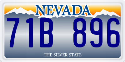 NV license plate 71B896