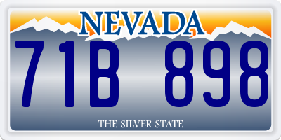 NV license plate 71B898