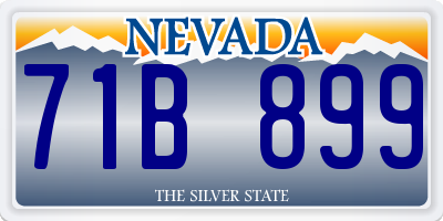 NV license plate 71B899