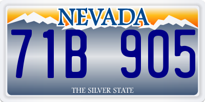 NV license plate 71B905